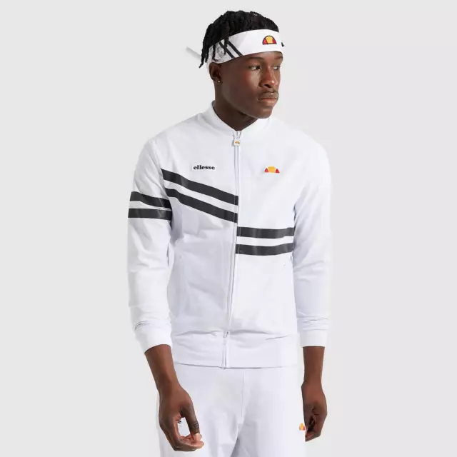 Ellesse Mens Track Top Nano White Full Zip Jacket Large