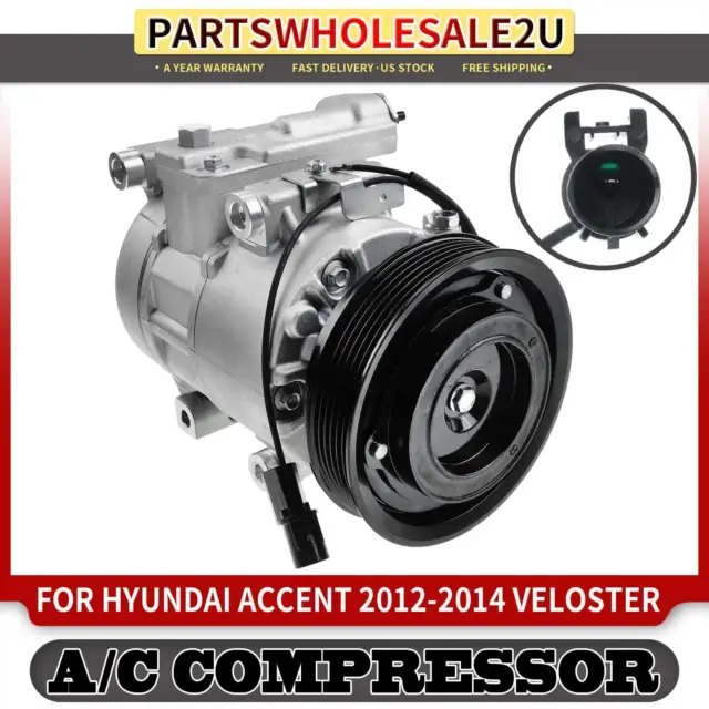 New AC A/C Compressor With Clutch for Hyundai Veloster Accent 2012-2017 L4 1.6L