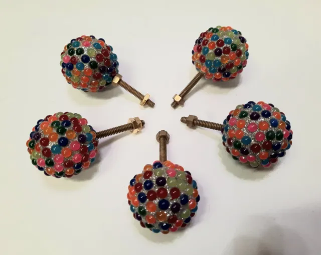 5 boutons à boule multicolores armoire poignée traction armoire tiroir enfants filles dressing