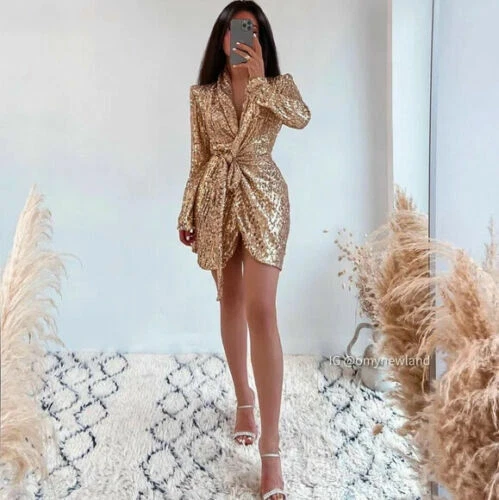 Abito corto oro sale