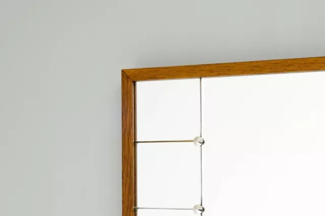 Mid-Century Swedish Harlequin Mirror in a Dark Teak Frame 2