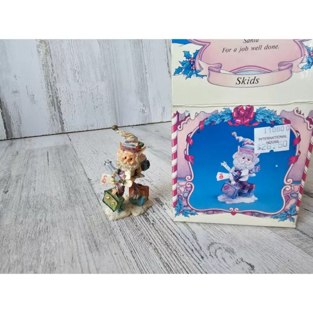 Enesco skids skiing North Pole village Sandi zimnicki rare elf vintage