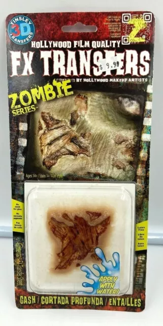 Zombie Undead Walker Gash Wound 3D FX Transfer Halloween Costume Accessory