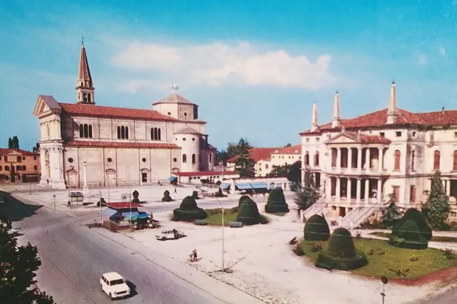 Cartolina - Noventa Vicentina ( Vicenza ) - Villa Palladiana e Duomo - 1960 ca.