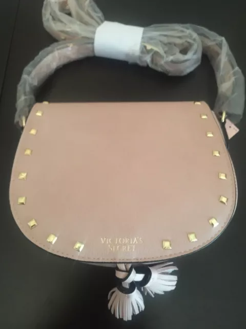 NWT Victorias Secret $68 Crossbody Purse Bag Studded Faux Leather Blush Festival