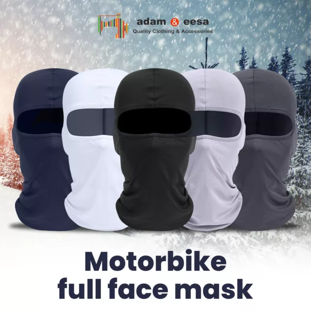 Balaclava Full Face Mask Men Womens Cycling Ski Lycra Warm Neck Black Motor Bike