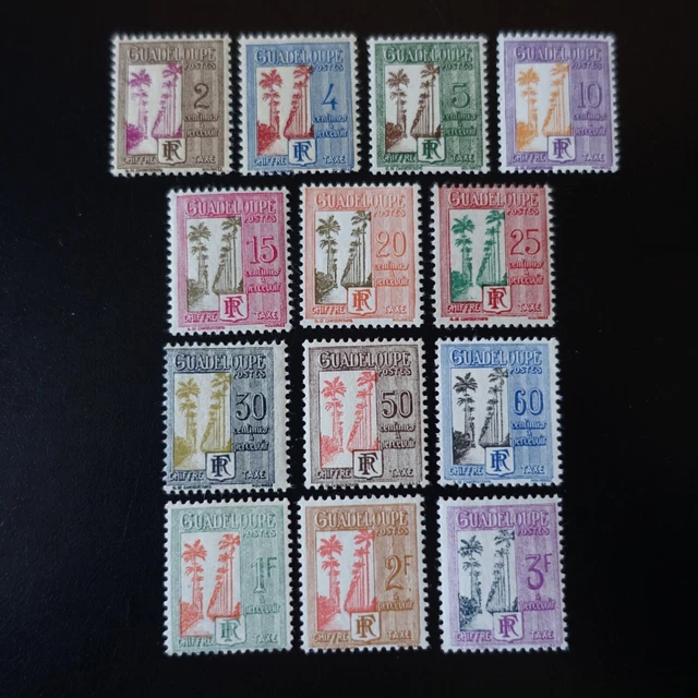 France Colonie - Guadeloupe Timbre Taxe N°25/37 Neuf * Mh