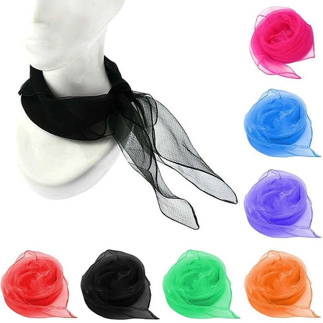 Sciarpa 60 cm seta raso capelli chiffon foulard testa collo foulard morbidi fai da te sottili ❤