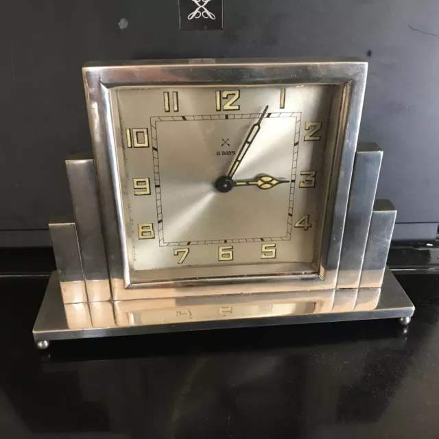 Chrome Art Deco HAC 8day Clock