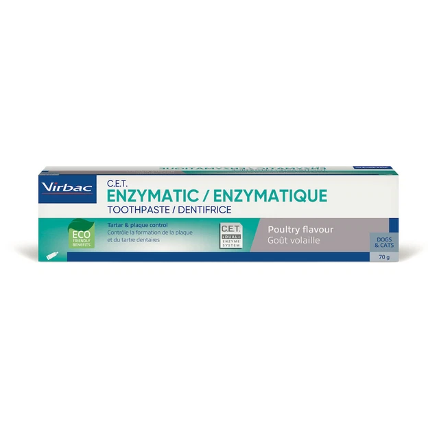 VIRBAC DOG TOOTHPASTE Enzymatic Dental Care for Cats & Dogs 70g Poultry