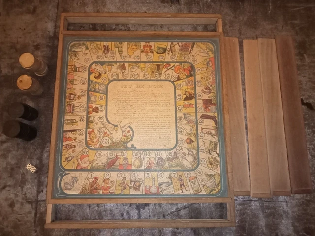 JEU DE L'OIE des ANIMAUX vers 1810 / jouet jeu ancien