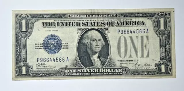 1928 A $1 Silver Certificate Funny Back FR 1601