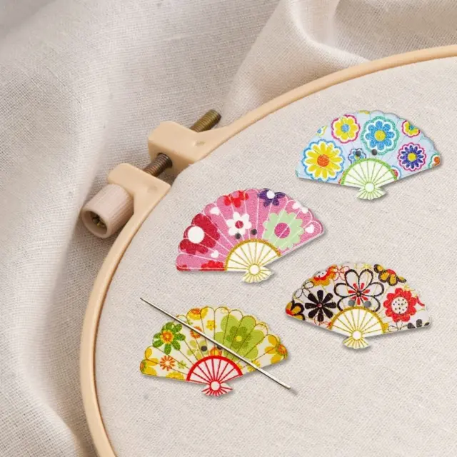 4 Pieces Fan Needle Minder，Magnetic Pin Holder for Cross Stitch, Needlework...