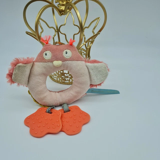 43 - Doudou Peluche Chouette Rose Moulin Roty Mademoiselle Et Ribambelle