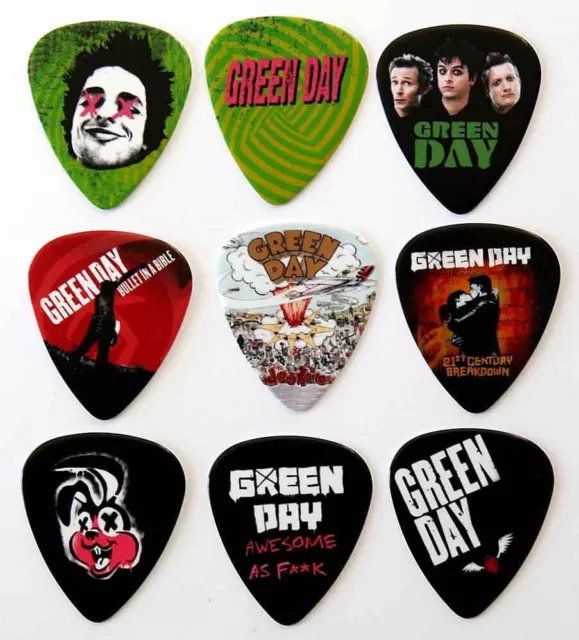 Green Day Guitar Picks - Packet of 9 Plectrums - Premium Picks