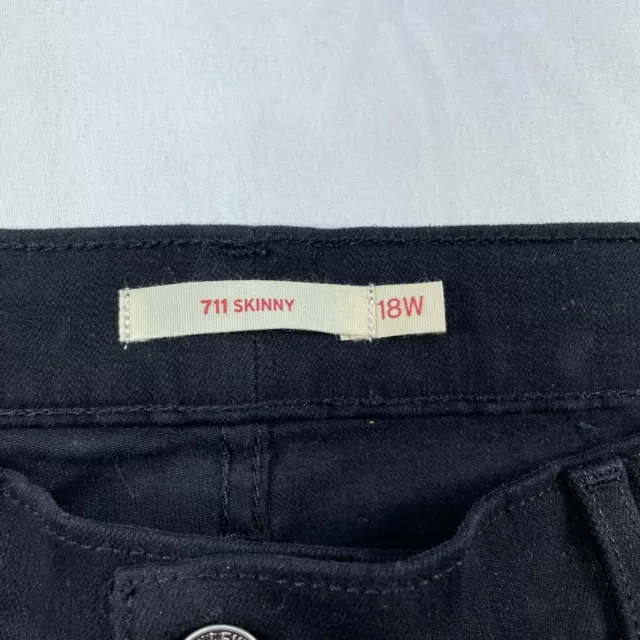 Levis Jeans Womens Plus size 18W Black Stretch Denim Skinny Levis 711 New 3