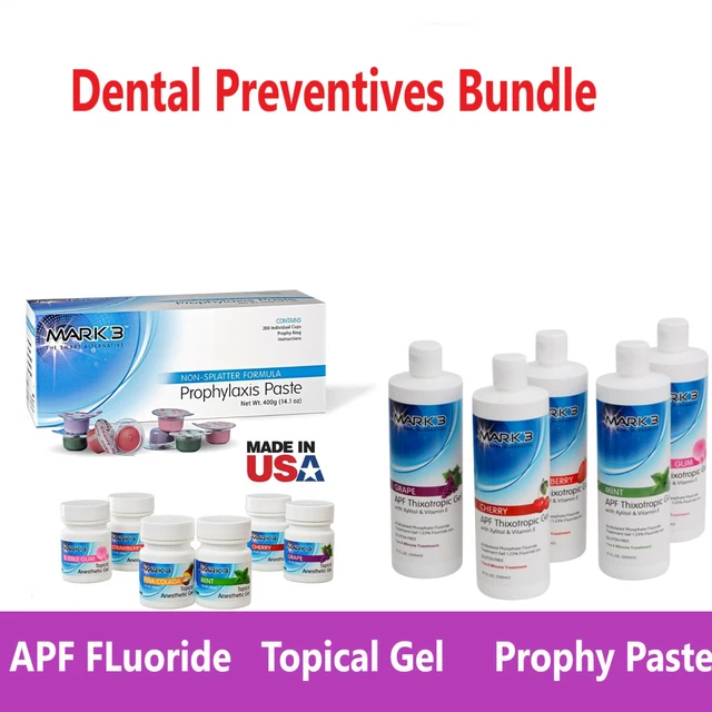 Dental Apf Fluoride Gel 17 Oz Btl Dental Prophy Paste Coarse Fine XCoarse 200Bx