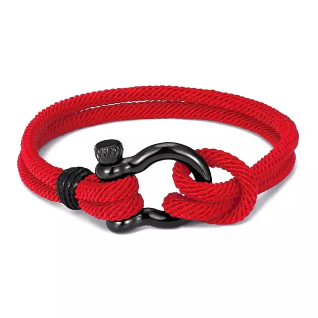 Zense - Pulsera Hombre Manila Nautica Roja en cuerda trenzada ZB0371