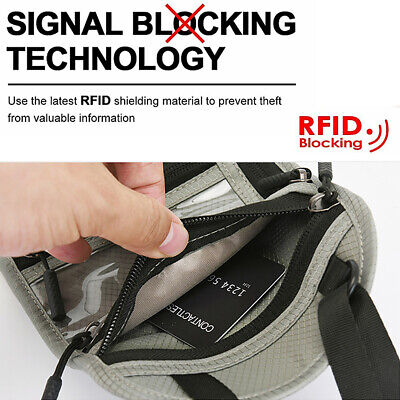 RFID Blocking Passport Holder Travel Wallet Bag Security Neck Pouch Anti-Theft 3