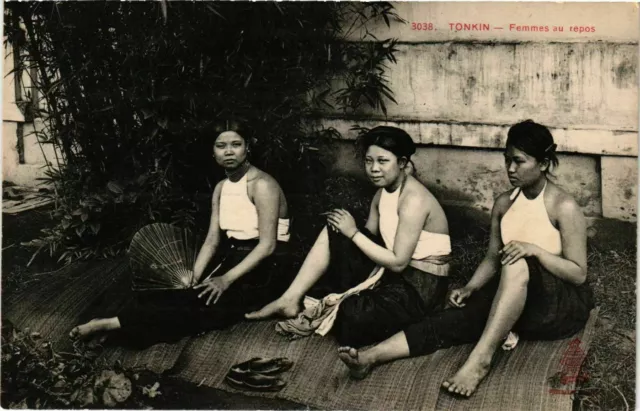 CPA AK TONKIN - Femmes au Repos VIETNAM INDOCHINA (779141)