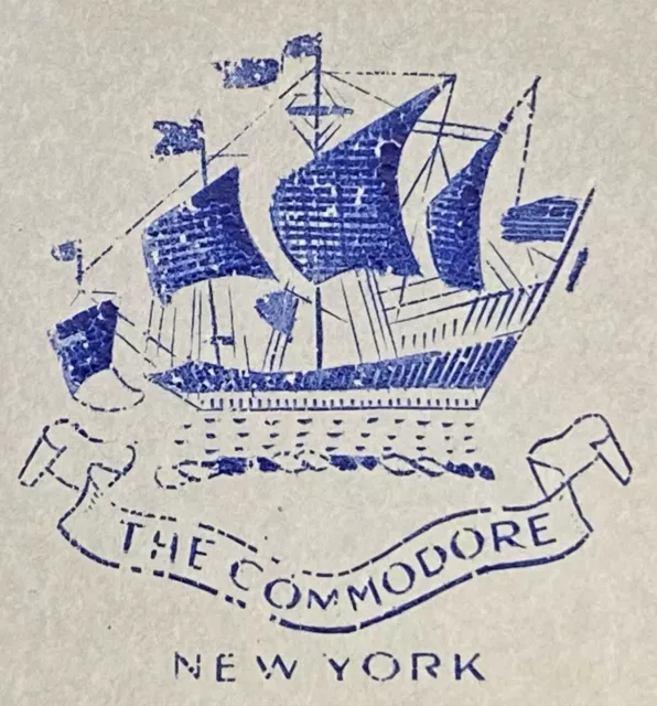 1950 *The Commodore Hotel* New York City Advertising Correspondence Card+Logo! 3