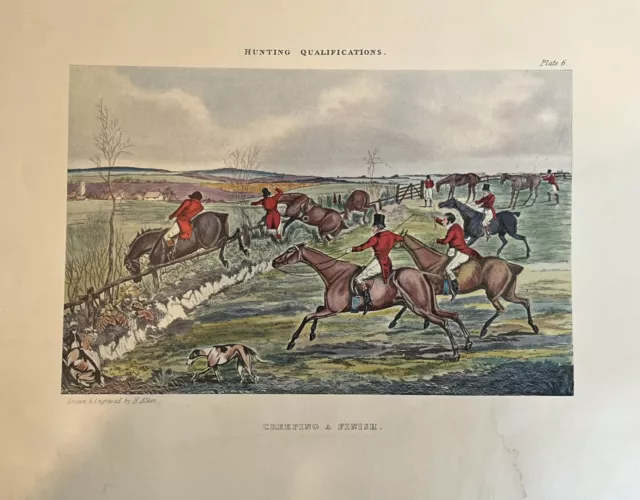 Henry Alken Framed Print Hunting Qualifications Creeping A Finish Horses Hunt