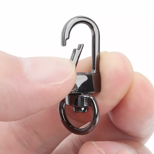 10x Metal 360° Swivel Trigger Snaps Hooks Lobster_Claw Clasps with Key Rings