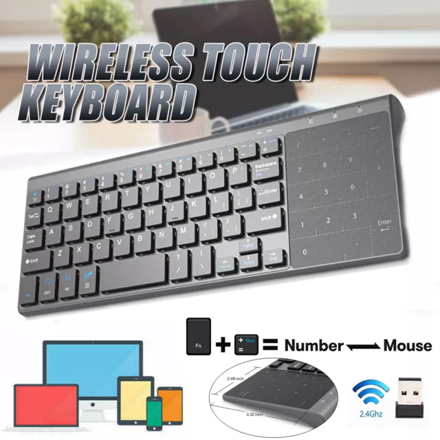 Mini 2.4G USB Wireless Number Touchpad Keyboard For Tablet Mac Apple PC Computer