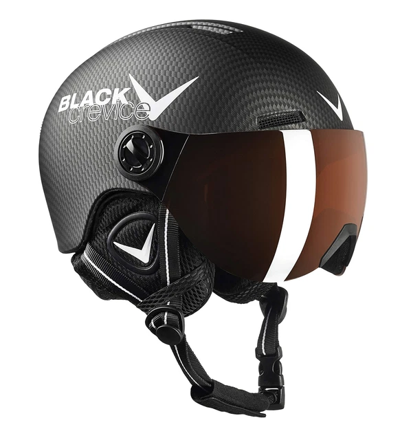 Casque De Ski BLACK CREVICE Kaprun Avec Visière - Homme/Femme - Taille Réglable - Norme CE EN1077