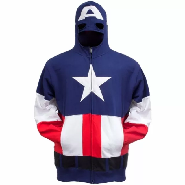 Captain America Costume Pile Marvel Comics Adulti Cappuccio Pile
