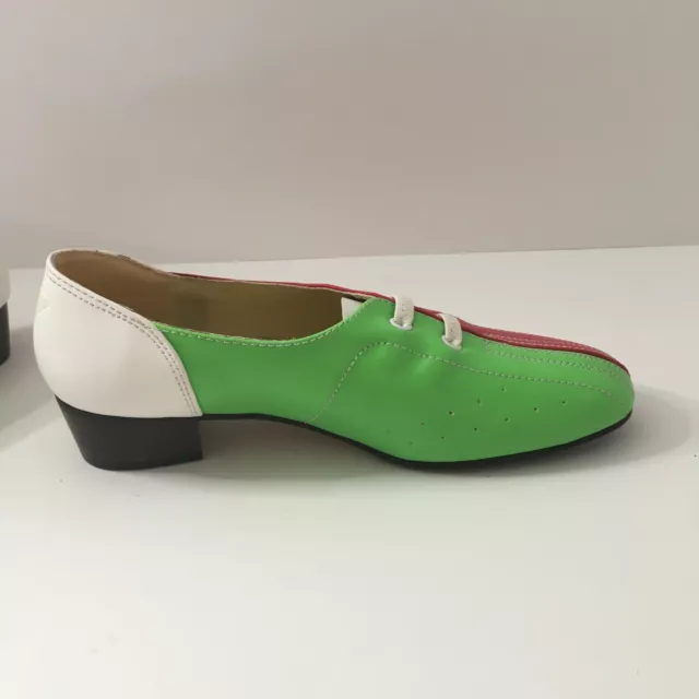 Eye Catcher Women's Pink Green White Fashion Hipster Bowling Type Shoes 7.5 3