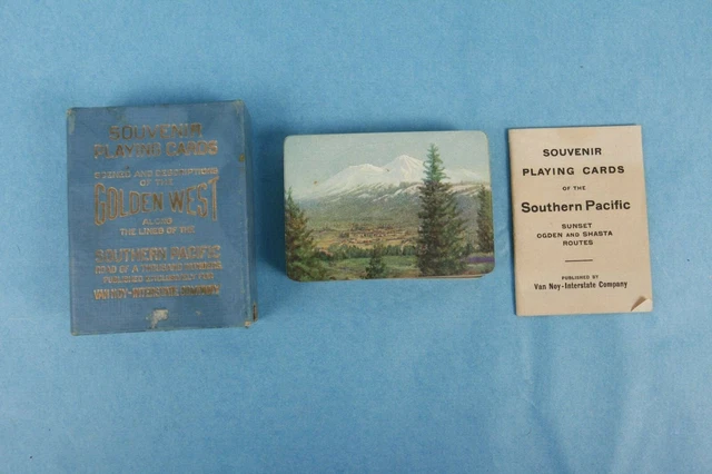 Vintage 1915 Southern Pacific Railroad "Golden West" Souvenir Playing Cards