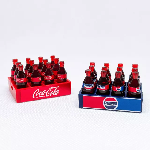 1 Set Maßstab 1:12 Puppenhaus Miniatur Soda Cola Trays Getränke Zubehör