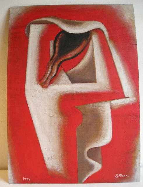 FUTURISMO OLIO SU TAVOLA LEGNO Avanguardia russa Russian avantgarde