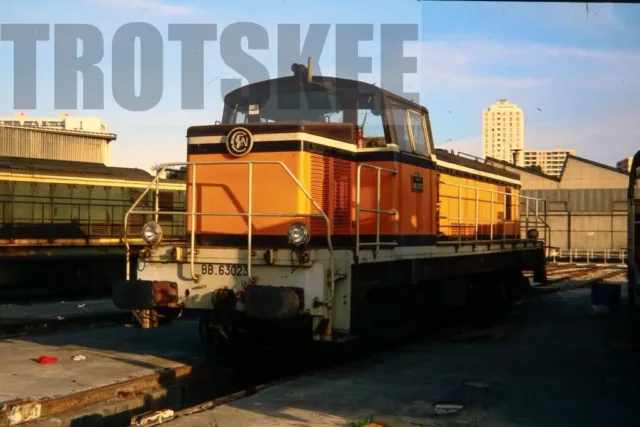 35mm Slide SNCF French Railways Diesel Loco BB 63023 Marseille Blancarde 1992