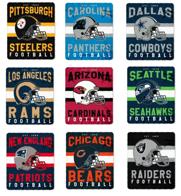 NFL Teams Singular Design Large Soft Fleece Throw Blanket 50" X 60"