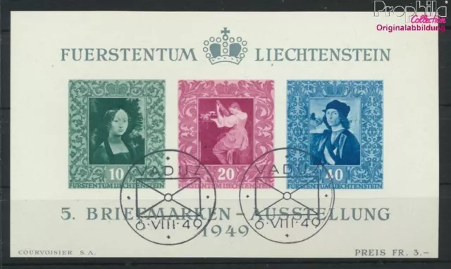 Briefmarken Liechtenstein 1949 Mi Block5 (kompl.Ausg.) gestempelt Kunst(9029952