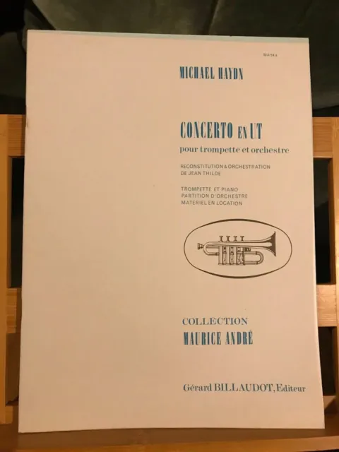 Michael Haydn Concerto en ut pour trompette et piano partition ed. Billaudot