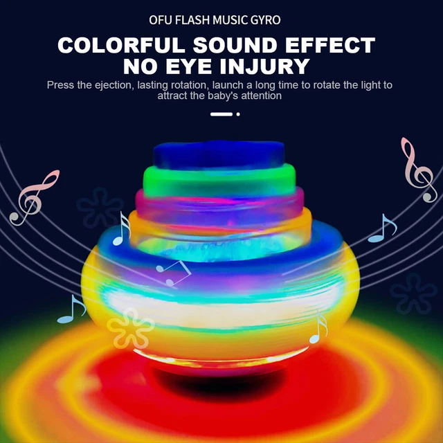 Colorful Flashing Rotating Toy Safe Music Spinning Top Toys for Kids Party Gifts 3