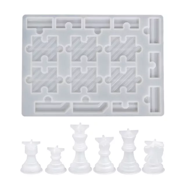 3D Chess Silicone Resin Mold Checkers Board Crystal Epoxy Resin Kit for Crafts