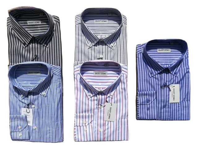 Chemise Pour Homme Riccardo Busi - Manches Longues - Made In Italy - Taille XXL/43 1/2 - Neuf Avec étiquettes