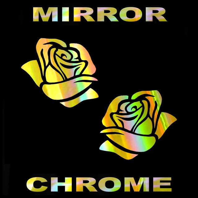 Rose Sticker 2 Pack - Rosebud Floral Decal - Select Chrome Color And Size 2