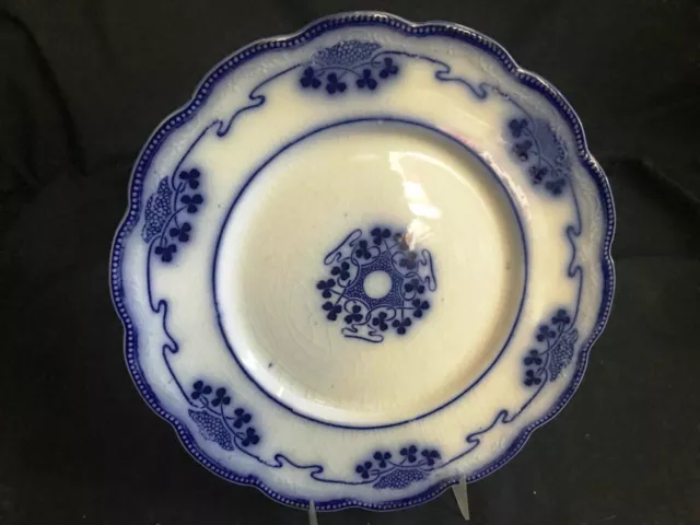 Antique W. H. Grindley & Co. Lorne Flow Blue Plate 9 7/8 Inch C1891 England