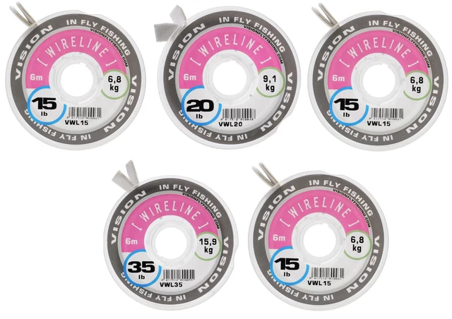 Lot De 5 Bobines De Fil D'acier Vision Fly Fishing Pour Bas De Ligne - Brochet