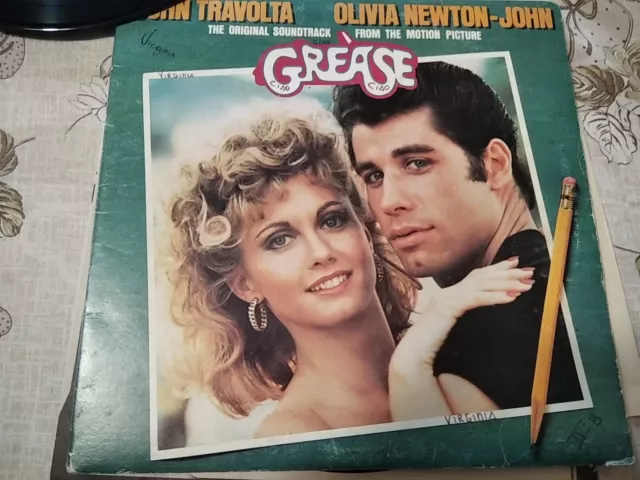 Grease John Travolta Olivia Newton John 2XLP Vinyl Used Soundtrack
