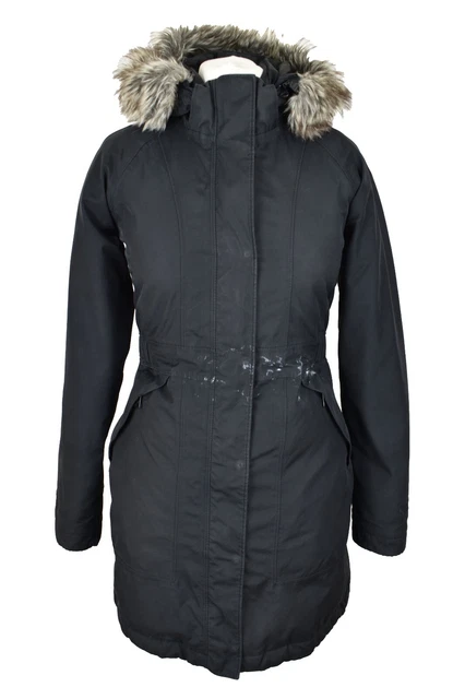 Cappotto imbottito nero THE NORTH FACE HyVent taglia XS da donna parka cerniera intera