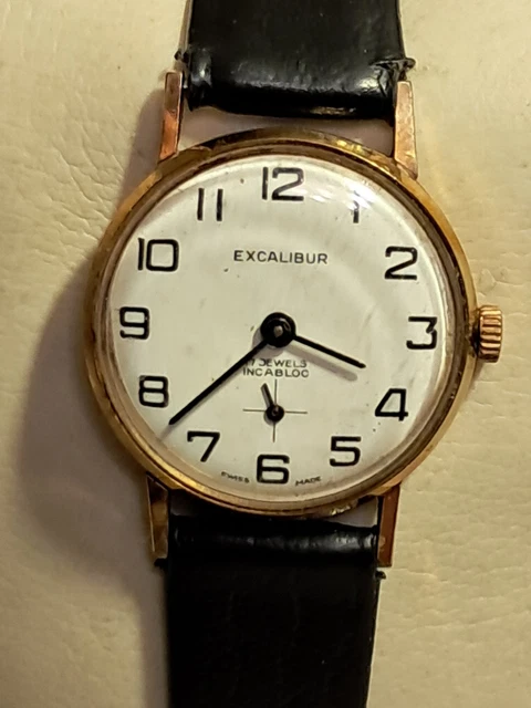 EXCALIBUR17 JEWELS INCABLOC Second Dial Vintage Ladies Watch Swiss