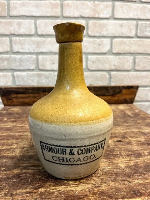 Vintage c1930s Armour & Company Chicago Beef Extract Stoneware Advertising Jug