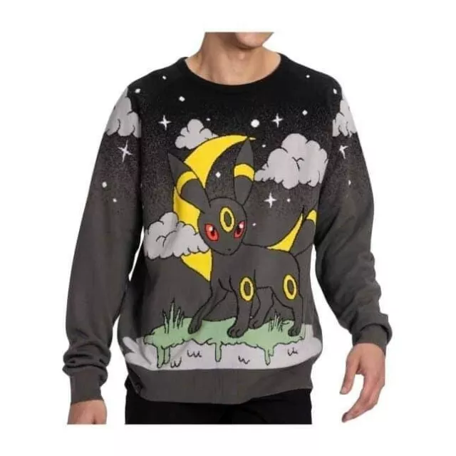 Pokemon Center UMBREON Marvelous Misfits Adult XMas Halloween Sweater Size XL