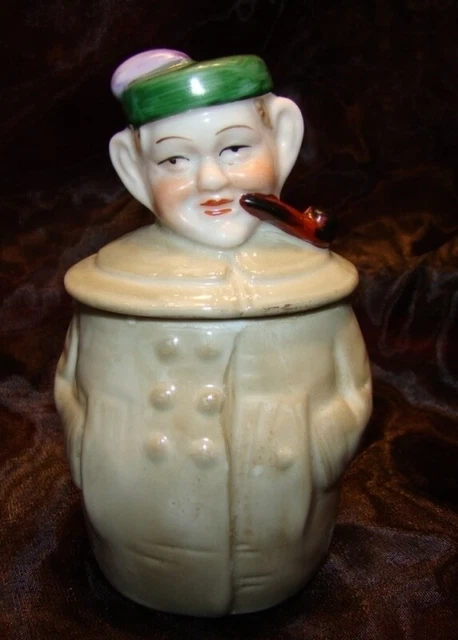 Mostaza pote Escoces Art Deco Estilo Art Nouveau Estilo Porcelana Esmaltes